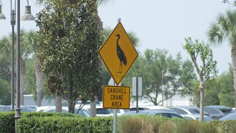 sandhill crane area road sign