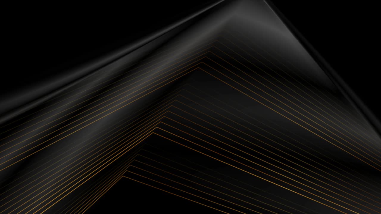 황금색 선으로 된 검은색 추상적인 모션 배경