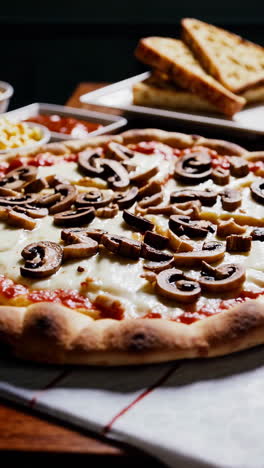 delicious homemade mushroom pizza