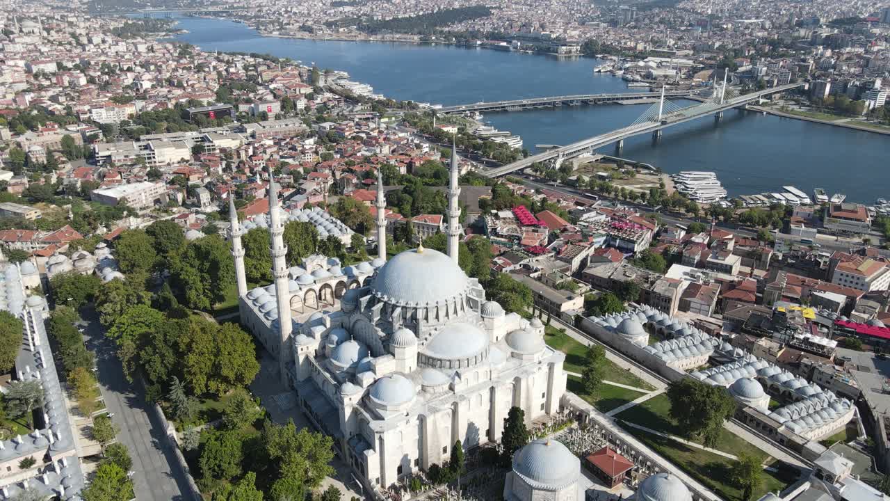 vista aérea de drones de la ciudad de estambul
