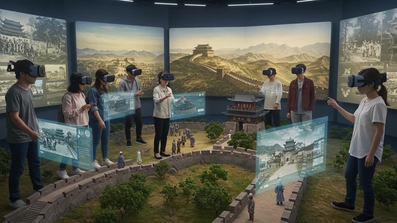Virtual Reality Experience Showcasing Historical Landscapes with Engaged Participants Exploring Ancient Civilizations