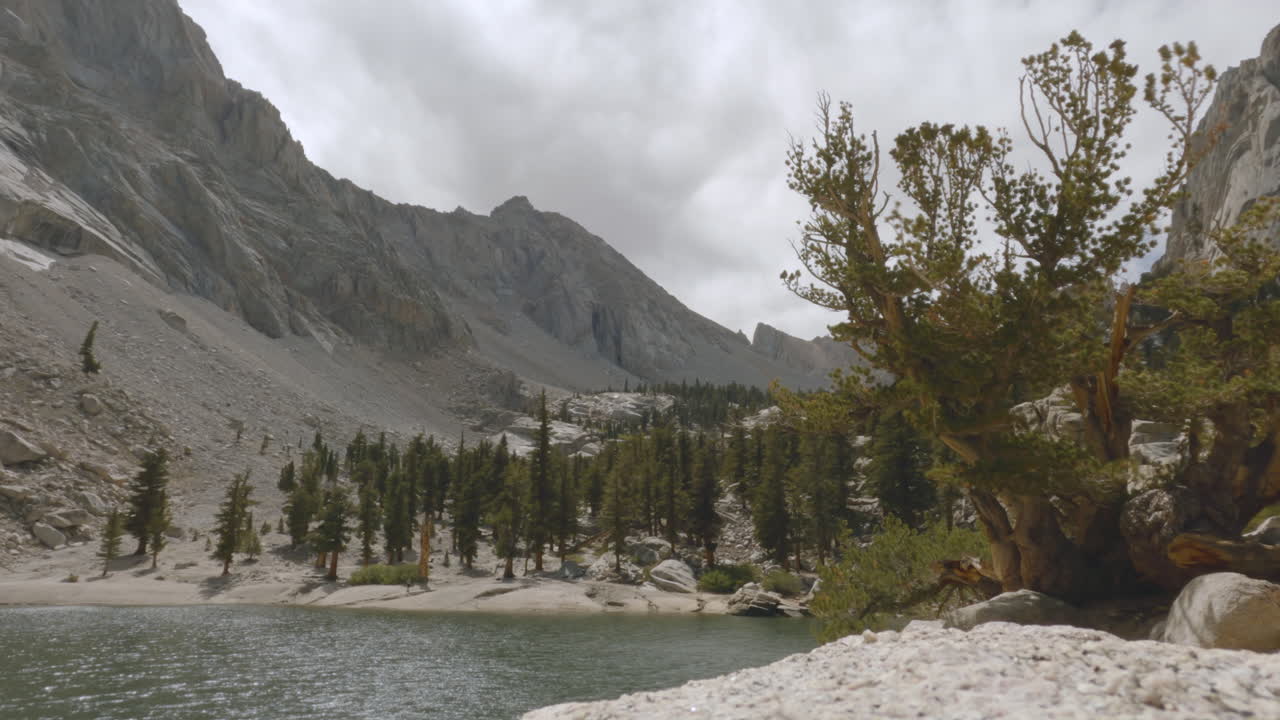 A timelapse of clouds floating by the Rocky Mountains in Kananaskis, Alberta, Canada