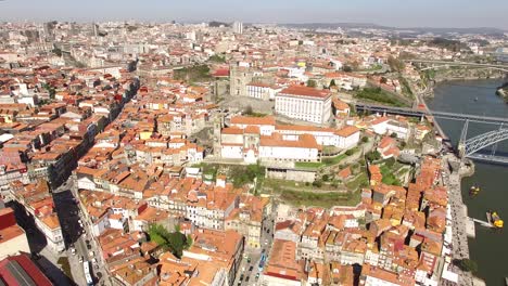 Centro-Histórico-De-La-Ciudad-De-Porto-Vista-Aérea