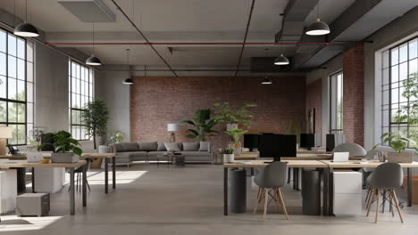 espacio de oficinas moderno vacío de planta abierta