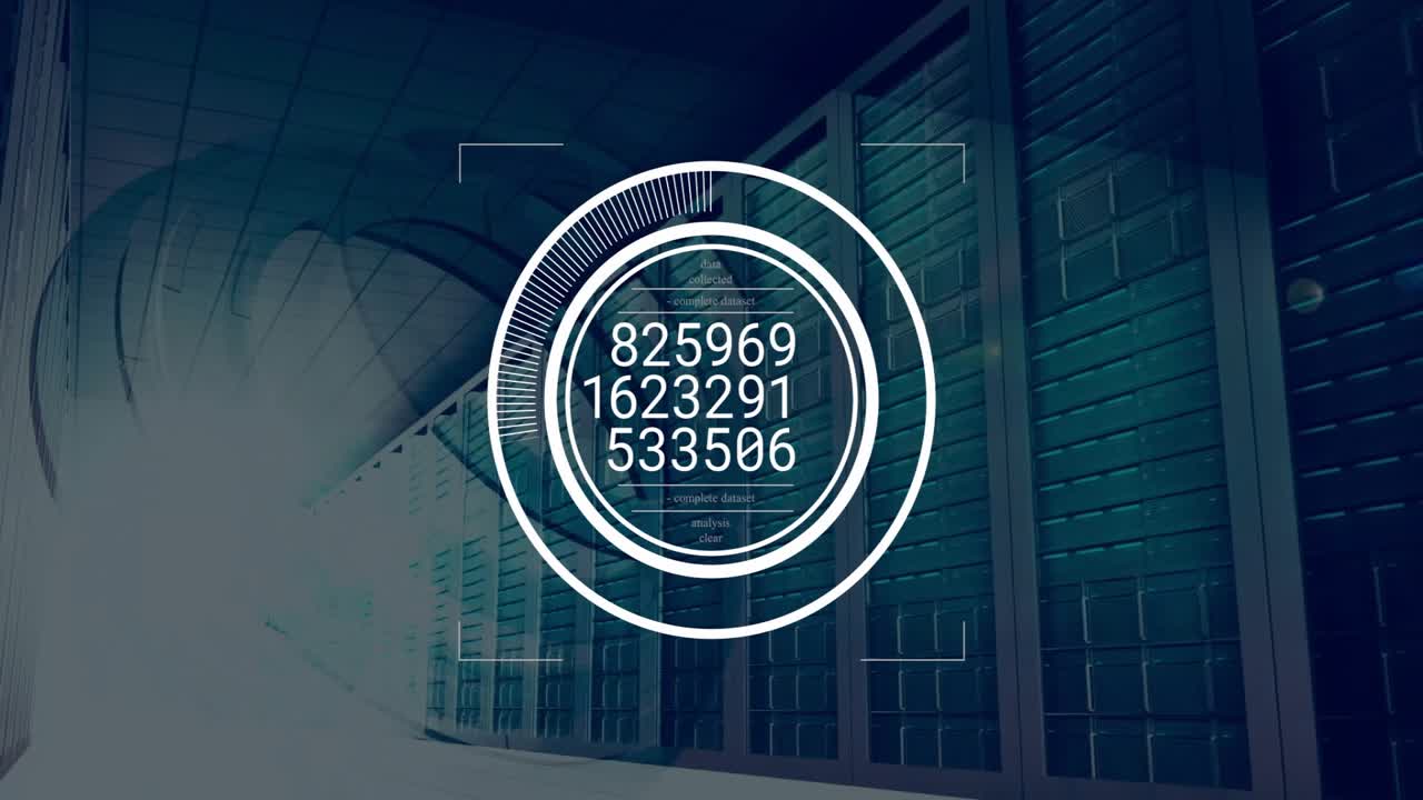 On appearing HUD, ring segments animating, pulsing, rotating and updating codes to show data cycles