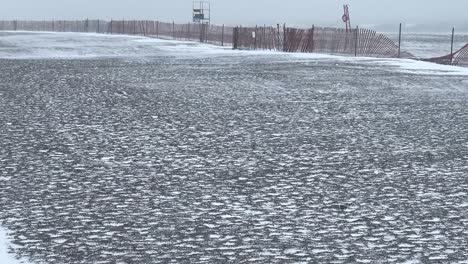 Snow-Wind-And-Cold-Weather-With-Frozen-Landscape-Near-The-Seashore