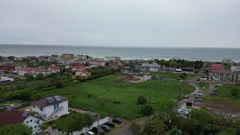 aerial droneshot near sea side