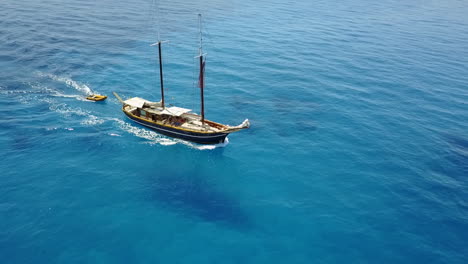 travel, sea landscape and boat in ocean on cruise