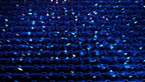 estilo oscuro abstracto bajo fondo poli en 4k. ondas abstractas se mueven en superficie metálica brillante en bucle. animación suave y sin costuras. simple geometría minimalista bg. color azul