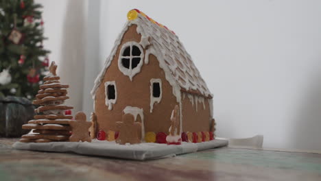 footage of a homemade gingerbread house