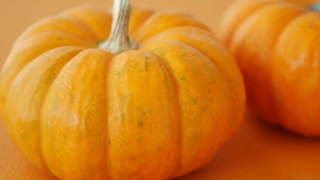 두 개의 작은 호박의 클로즈업