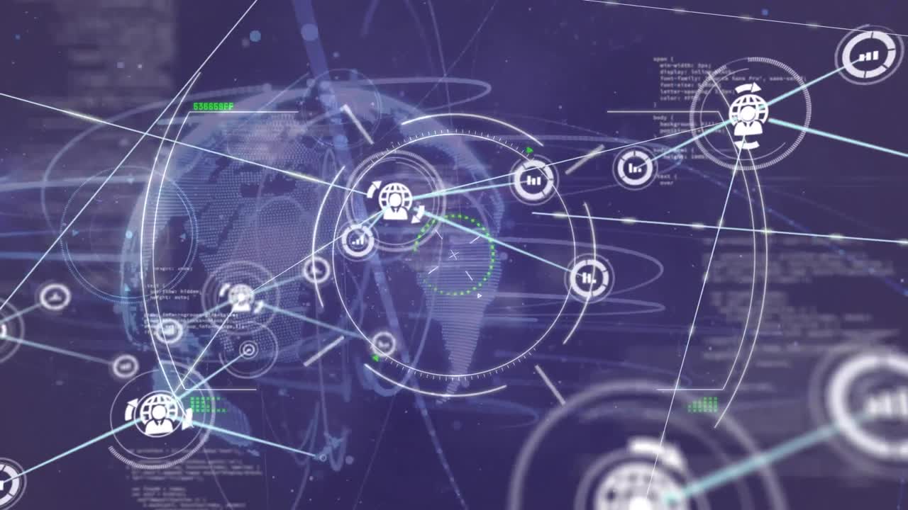 animación de la red de conexiones en todo el mundo