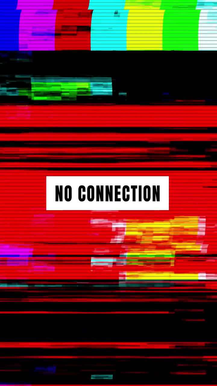 Digital Glitch Effect with No Connection Text Overlay
