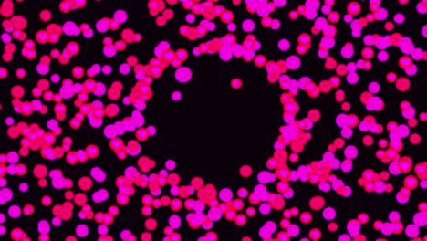 pink hearts on black background