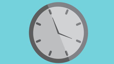 animación del icono digital del reloj sobre fondo azul