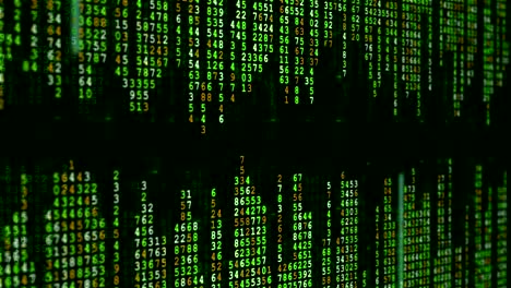 green digital data matrix animation.