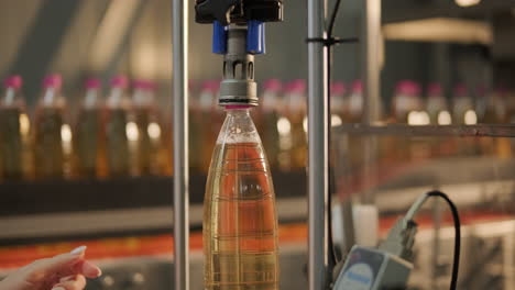 bottle capping process in a food processing plant