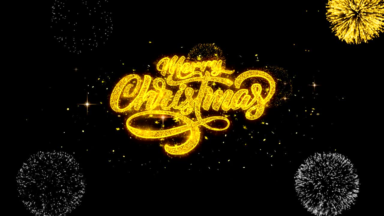 메리 크리스마스 xmas 골드 디자인 반이는 패턴 인사 박이는 입자 불꽃놀이 디스플레이 4k 인사 카드, 축하, 초대, 달력, 선물, 이벤트, 메시지, 휴가, 소원.