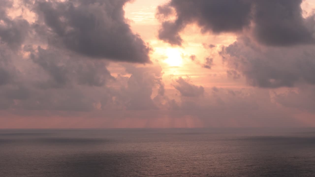 Golden cloudy sunset over Laccadive Sea