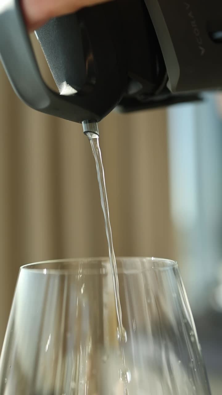 Wine being poured into a glass