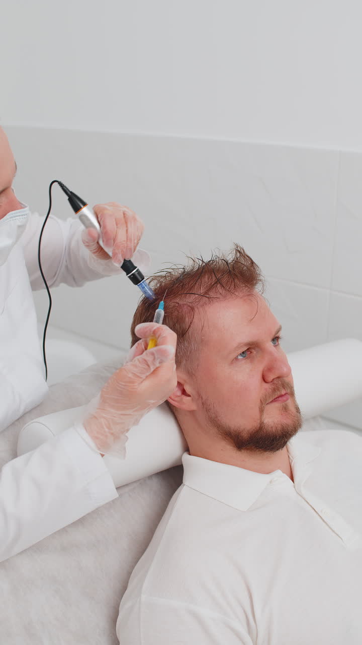 트리콜로지 (trichologist) 는 머리카락의 성장을 개선하는 데 필요한 미세 주사 및 비타민 주사를 수행합니다.