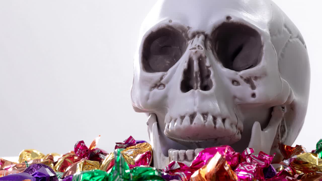 Animazione di dolcetti su sfondo bianco.