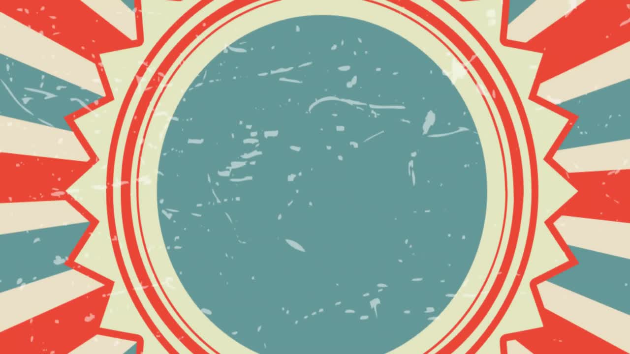 음성 거품과 배경에서 회전하는 줄무 ⁇ 에 대한 레트로 와우 텍스트의 애니메이션