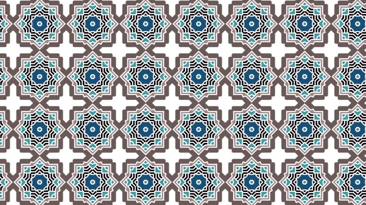 representación 3d de la animación de diapositiva del patrón de mosaico transparente