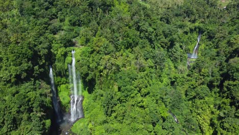 aerial 4k drone footage: majestic sekumpul and fiji waterfalls, singaraja, north bali