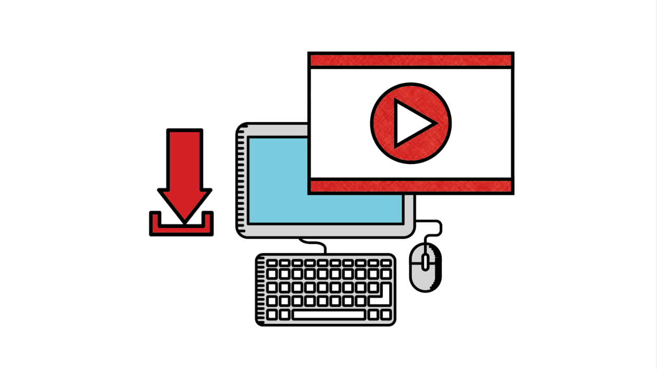 Design icona di download, Animazione video