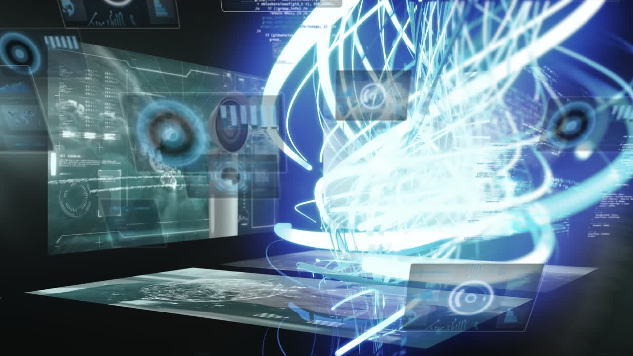 라이트 트레일을 통해 데이터 처리의 애니메이션