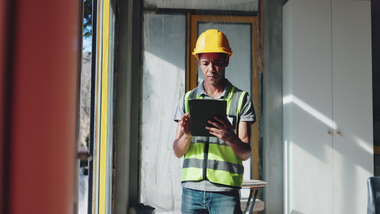 Construction Worker Inspecting a Job Site
