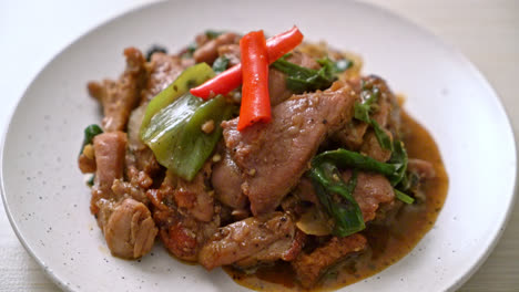 stir-fried black pepper with duck - asian food style