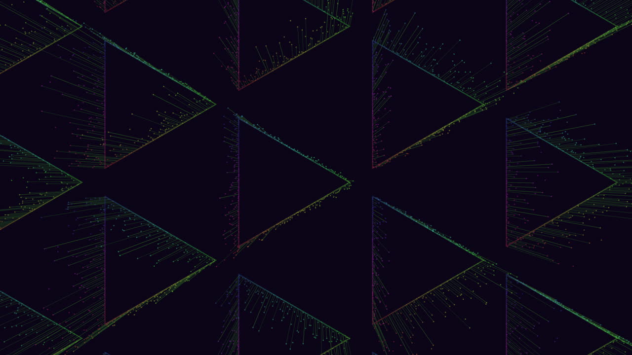 화려한 삼각형 모양의 다채로운 선