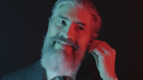 Stylish Older Man Portrait with Creative Lighting