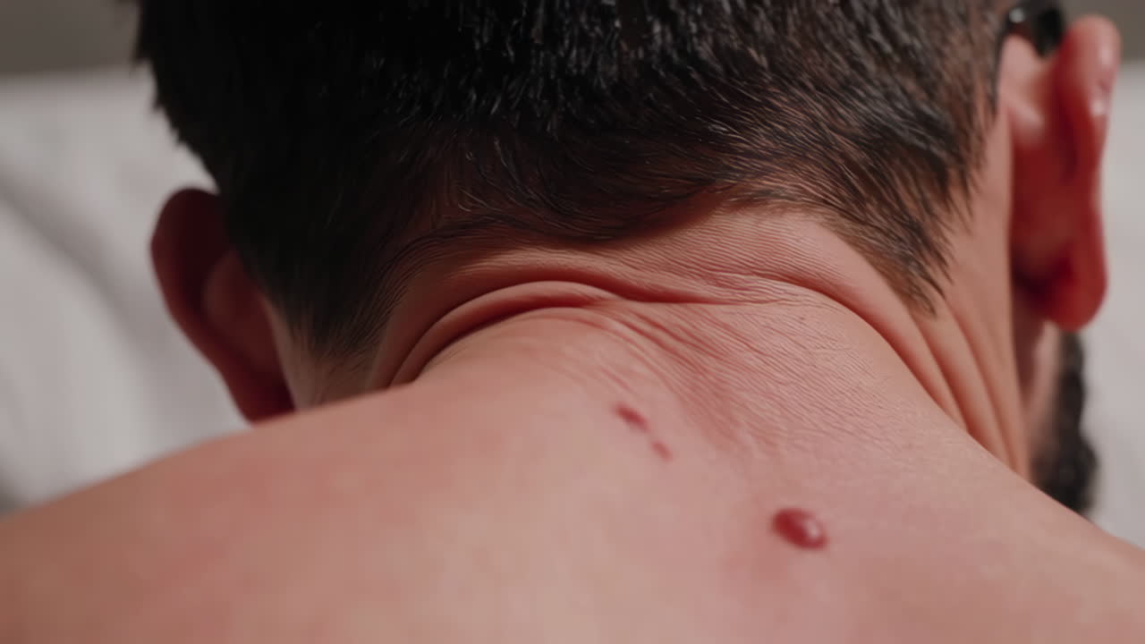 Back and neck view of a person