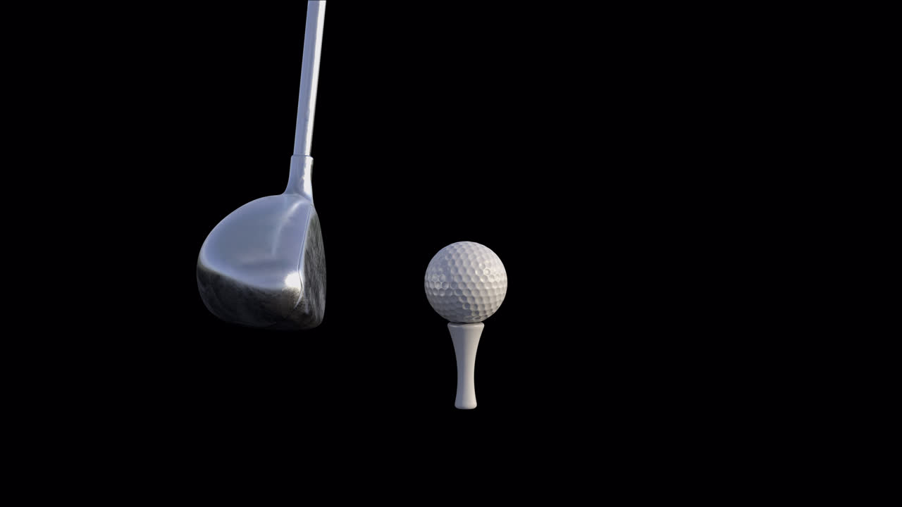 3d 렌더링 골프 푸터와 골프 공을 알파 채널을 가진 랙에