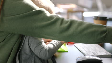 business, baby and mom office worker at a computer