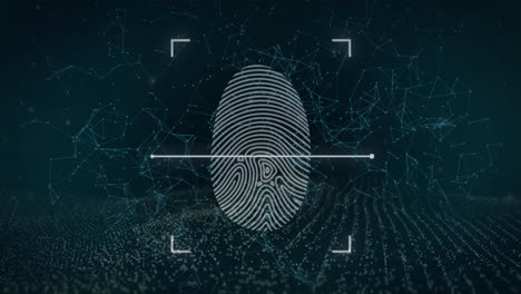 fingerprint scanning and identifying over digital network background