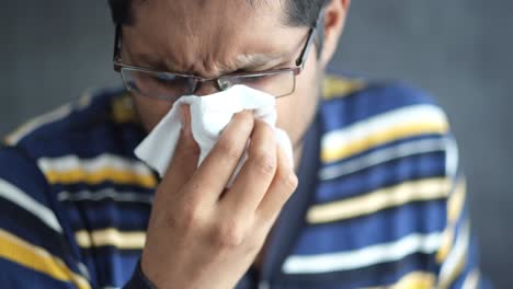 man suffering from cold or flu