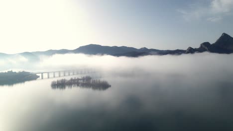 Bleak-lake-covered-by-fog