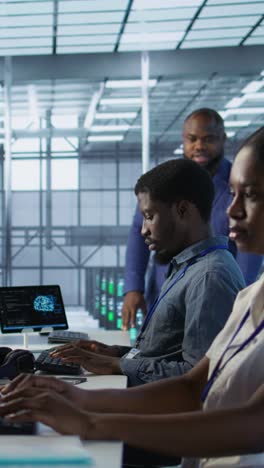 vertical video data center engineers maintaining company network infrastructure