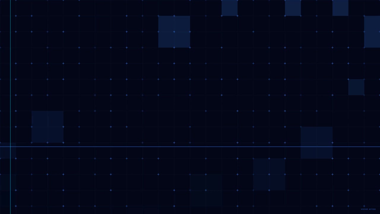 Abstract Digital Grid Background with Moving Geometric Squares