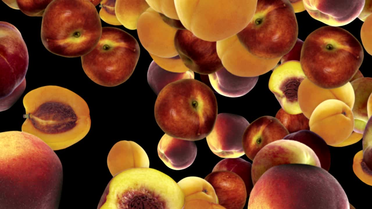 Falling PEACHES Background, Loop,  60fps, with Alpha Channel