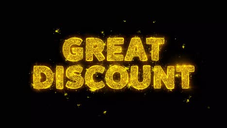 sparkling gold text: great discount