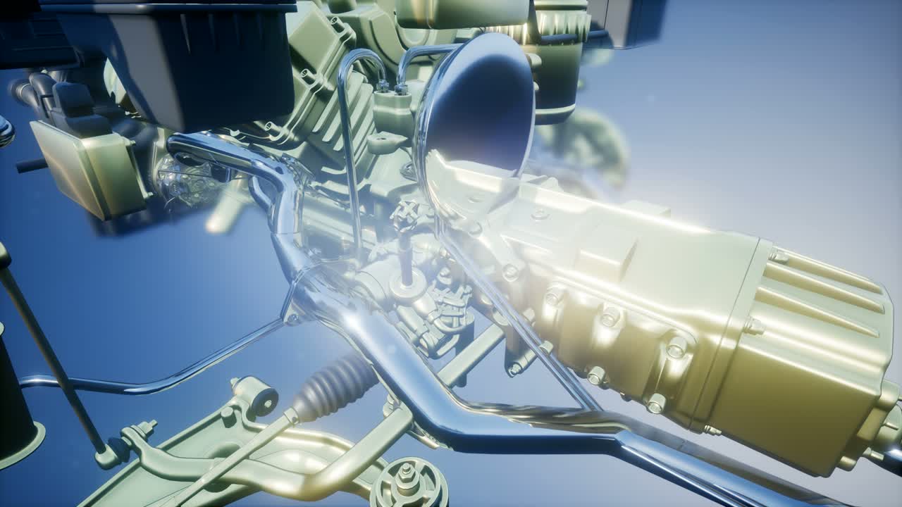 motores de automóviles detallados y otras piezas