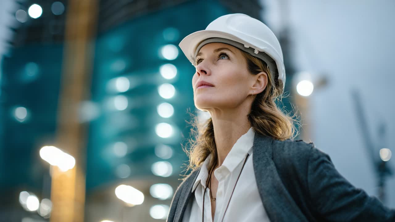 Female Construction Worker at Construction Site
