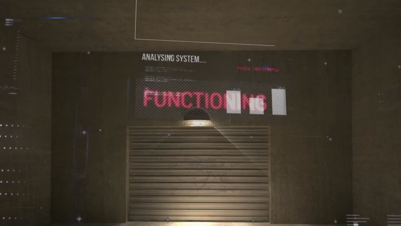 Animation of data processing and statistics on grey background