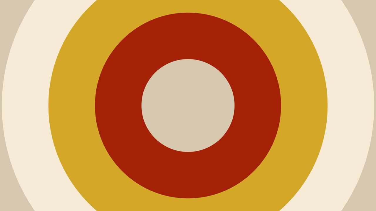 Zooming circles in trendy multicolor palette variation. Simple geometric motion graphic background. Seamless animation with basic shapes