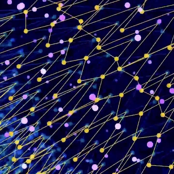 Animated Abstract Network of Glowing Dots and Lines